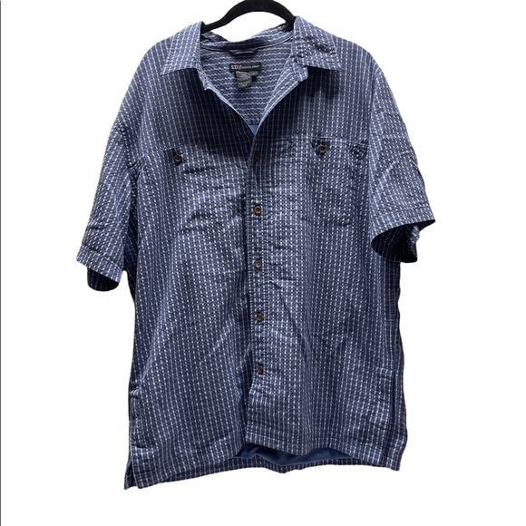 5.11 Tactical Covert Carry Men's L Blue Lined Short‎ Sleeve RAPIDraw Shirt - Picture 1 of 9